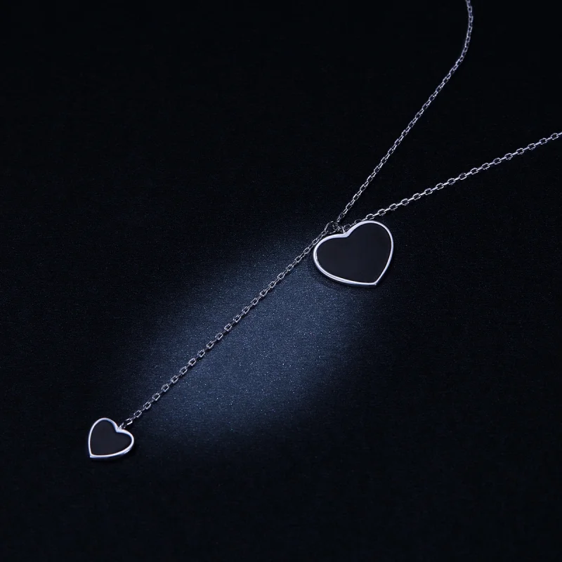 (afbeelding voor) Pandora Style Zwart Hart Ketting - BSN095 - Bekijken 5