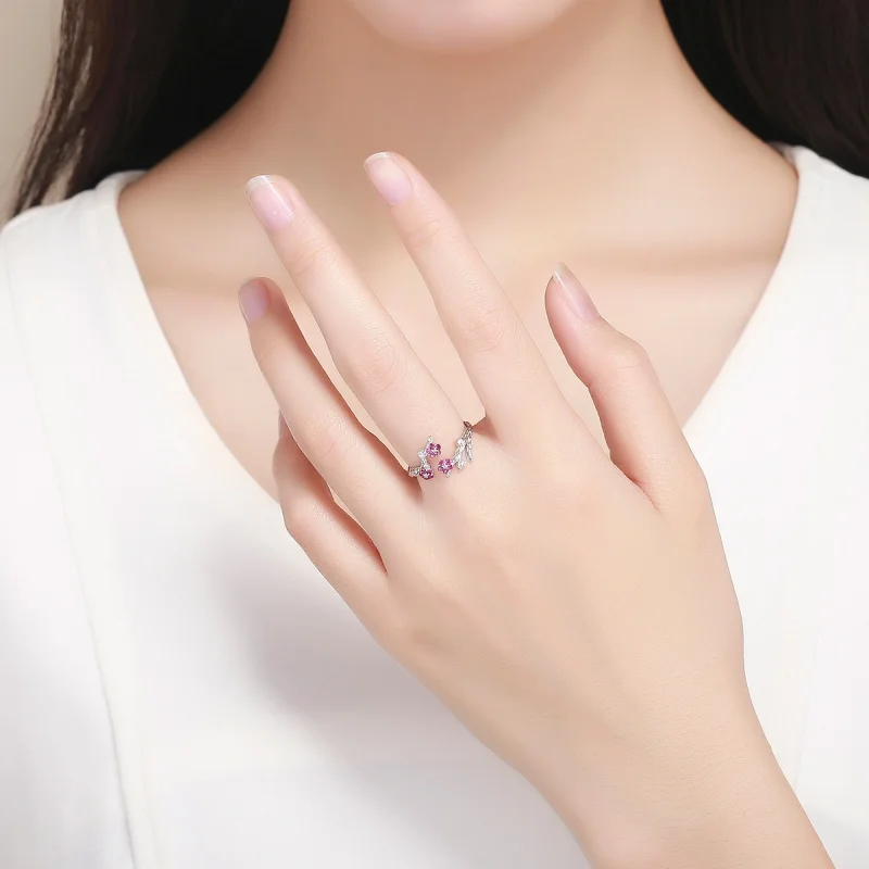 (afbeelding voor) Pandora Style De bloesem van de pruim Open Ring - BSR022 - Bekijken 5