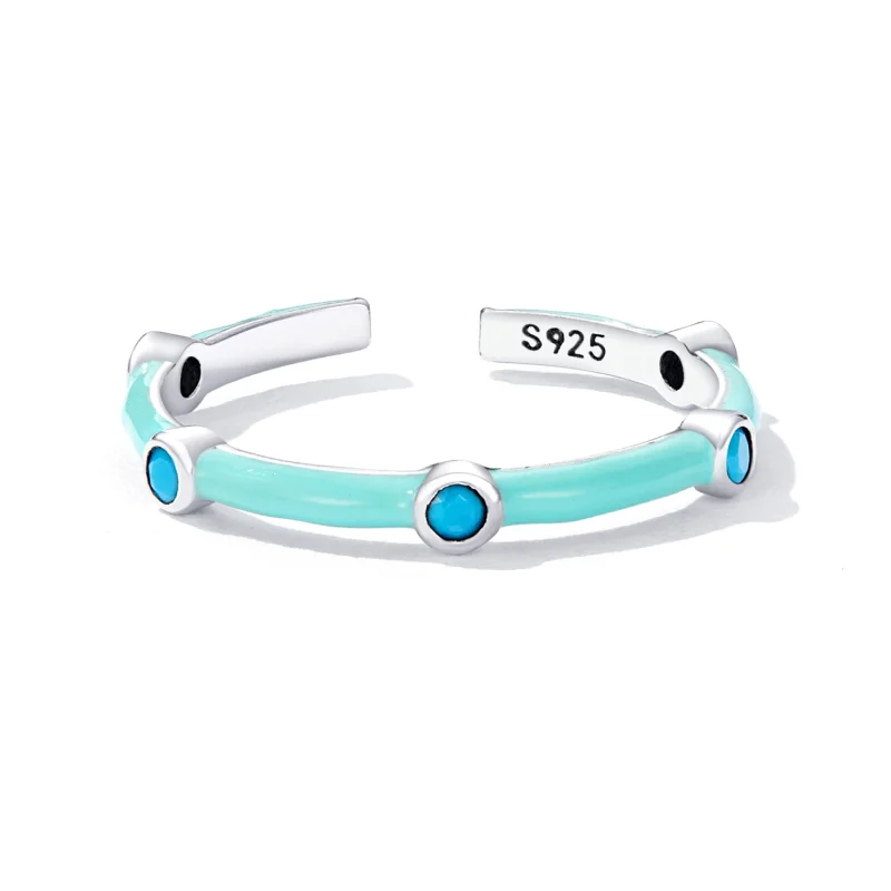 (afbeelding voor) Pandora Style Delicaat Turkoois Open Ring - SCR813 - Bekijken 3