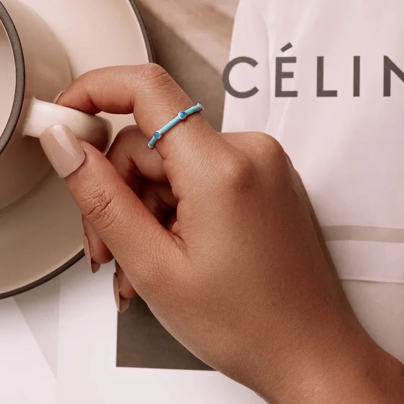 (afbeelding voor) Pandora Style Delicaat Turkoois Open Ring - SCR813 - Bekijken 8