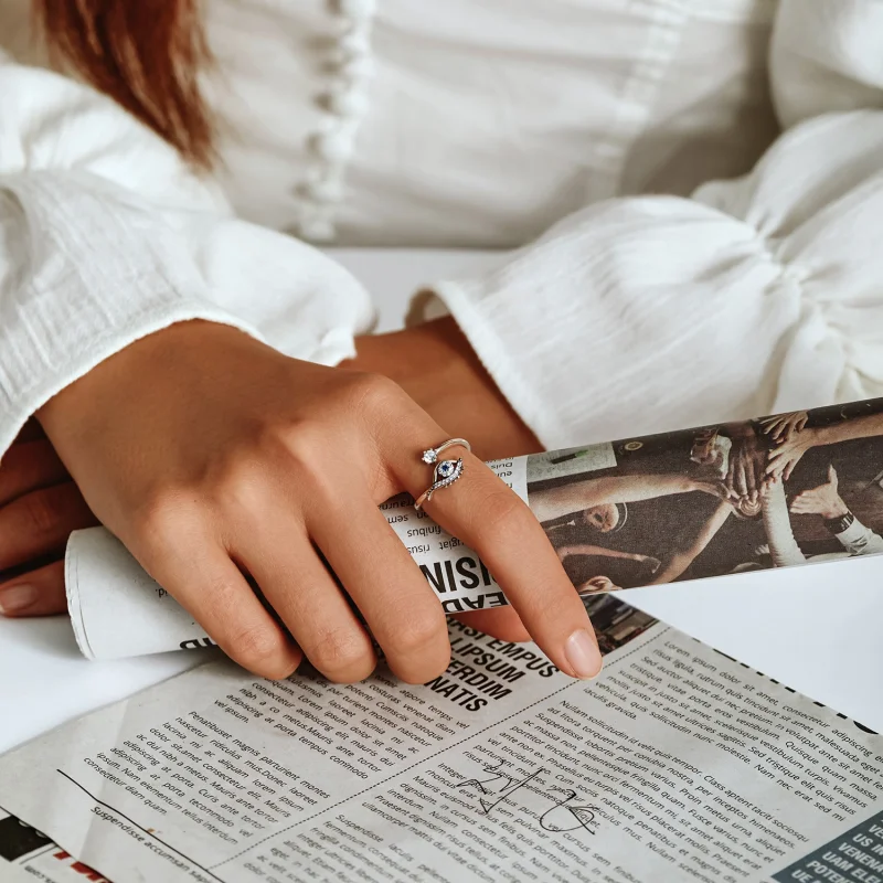 (afbeelding voor) Pandora Style Duivelsoog Open Ring - BSR215 - Bekijken 9