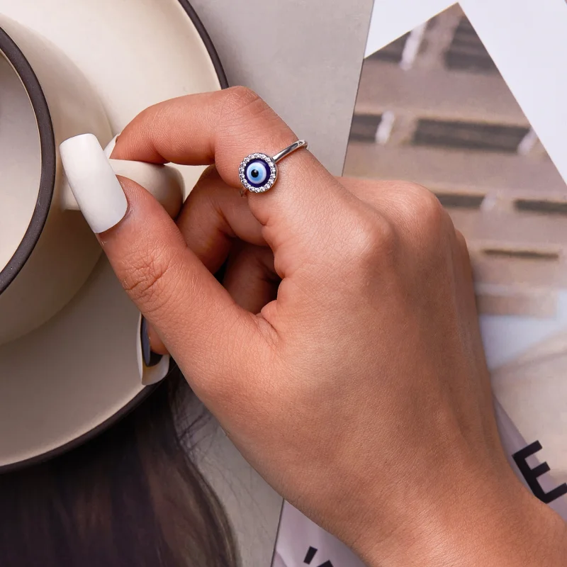 (afbeelding voor) Pandora Style Duivelsoog Open Ring - BSR254 - Bekijken 6