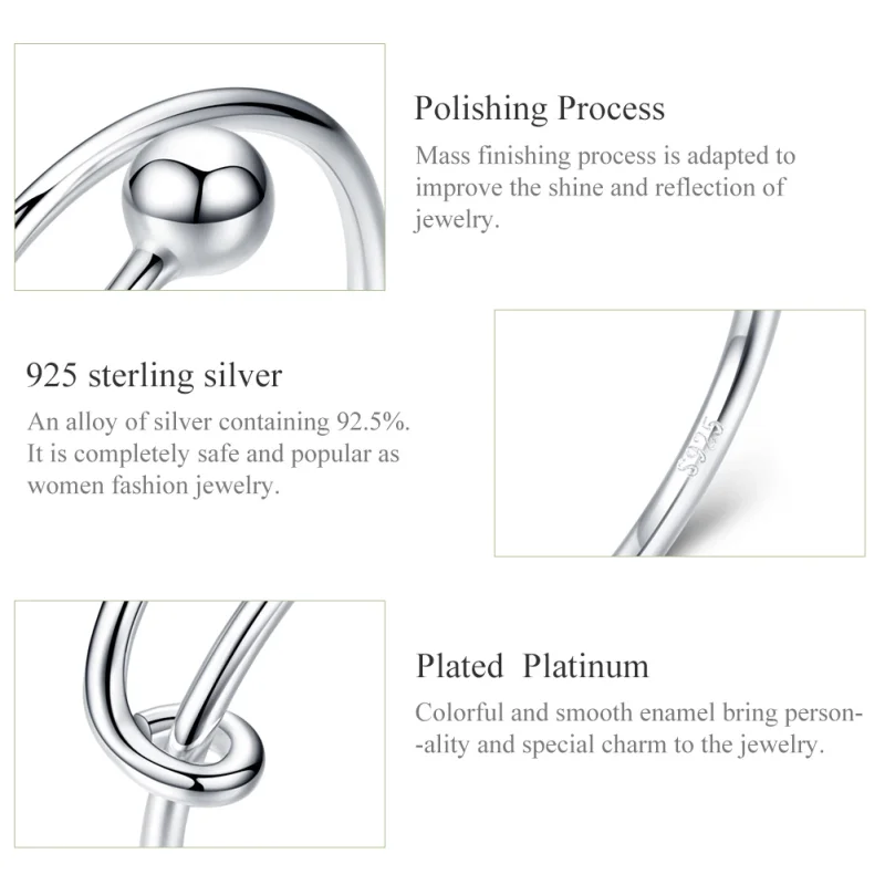 (afbeelding voor) Pandora Style Eenvoudig Open Ring - SCR520 - Bekijken 5