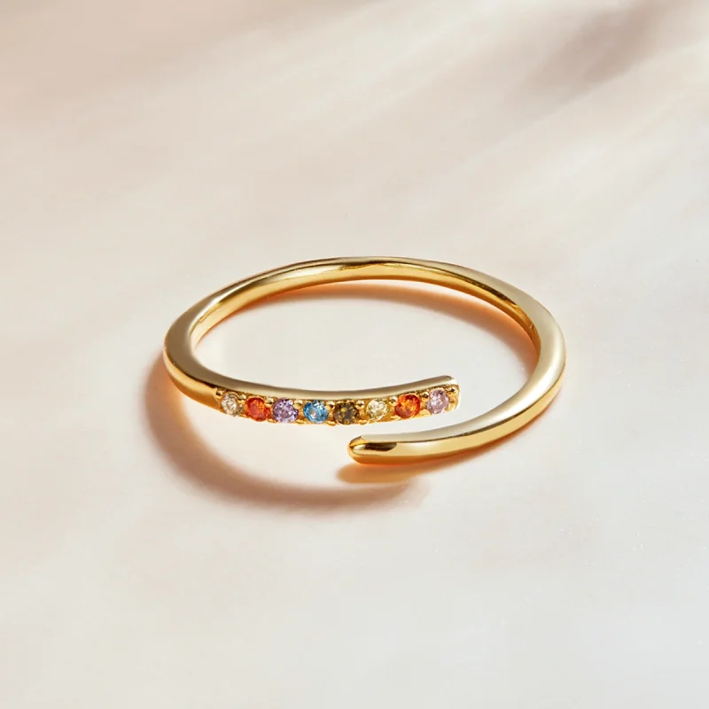 (afbeelding voor) Pandora Style Eenvoudige Cubic Zirconia Open Ring - SCR748 - Bekijken 3