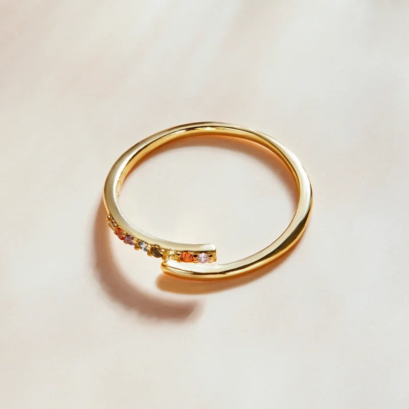 (afbeelding voor) Pandora Style Eenvoudige Cubic Zirconia Open Ring - SCR748 - Bekijken 4