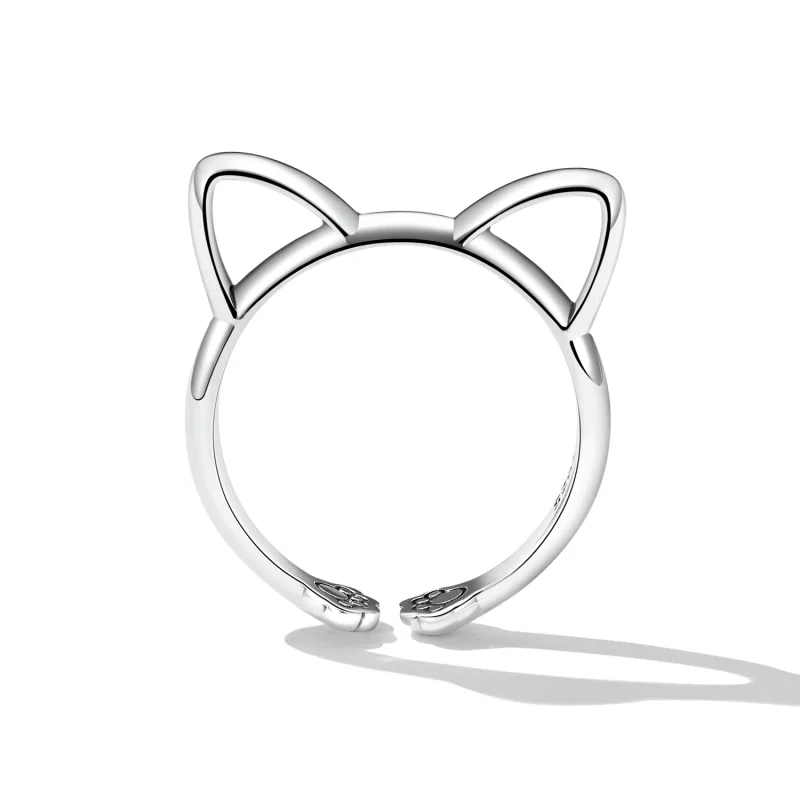 (afbeelding voor) Pandora Style Eenvoudige Kat Open Ring - SCR832 - Bekijken 3