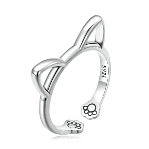 (afbeelding voor) Pandora Style Eenvoudige Kat Open Ring - SCR832
