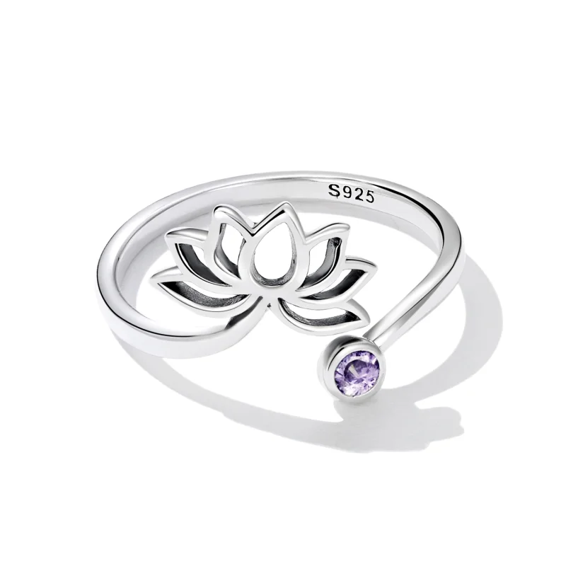 (afbeelding voor) Pandora Style Eenvoudige Lotus Open Ring - SCR821 - Bekijken 3