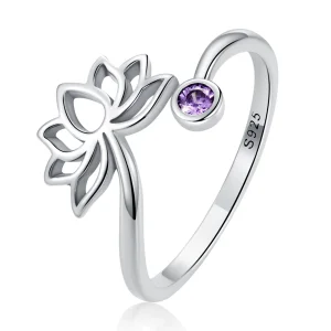 (afbeelding voor) Pandora Style Eenvoudige Lotus Open Ring - SCR821