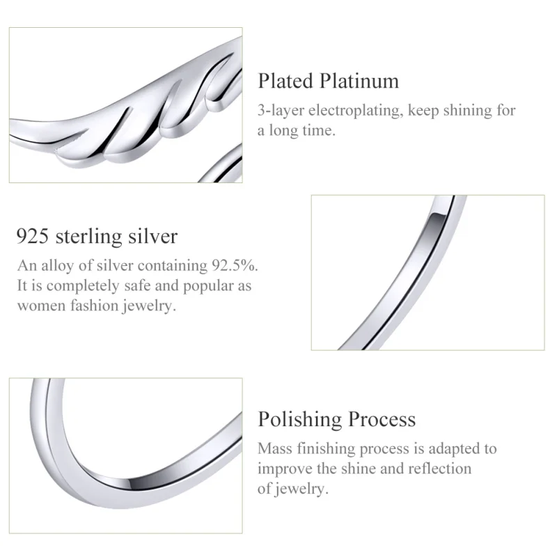 (afbeelding voor) Pandora Style Engel vleugel Open Ring - SCR567 - Bekijken 3