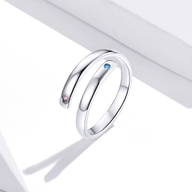 (afbeelding voor) Pandora Style Gegraveerde Dubbel Open Ring - SCR747 - Bekijken 2