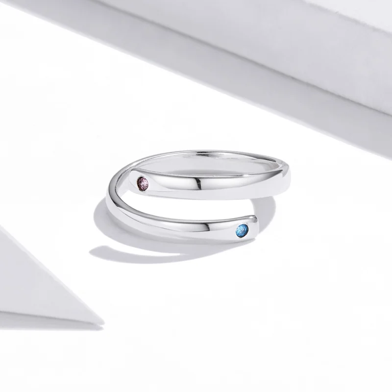 (afbeelding voor) Pandora Style Gegraveerde Dubbel Open Ring - SCR747 - Bekijken 3