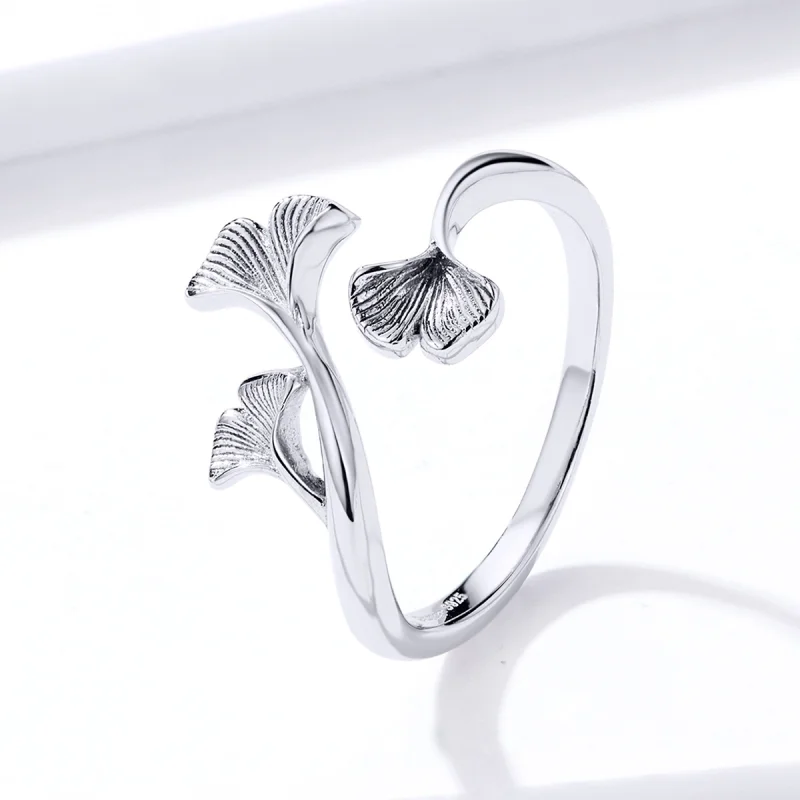 (afbeelding voor) Pandora Style Ginkgo blad Open Ring - BSR097 - Bekijken 2