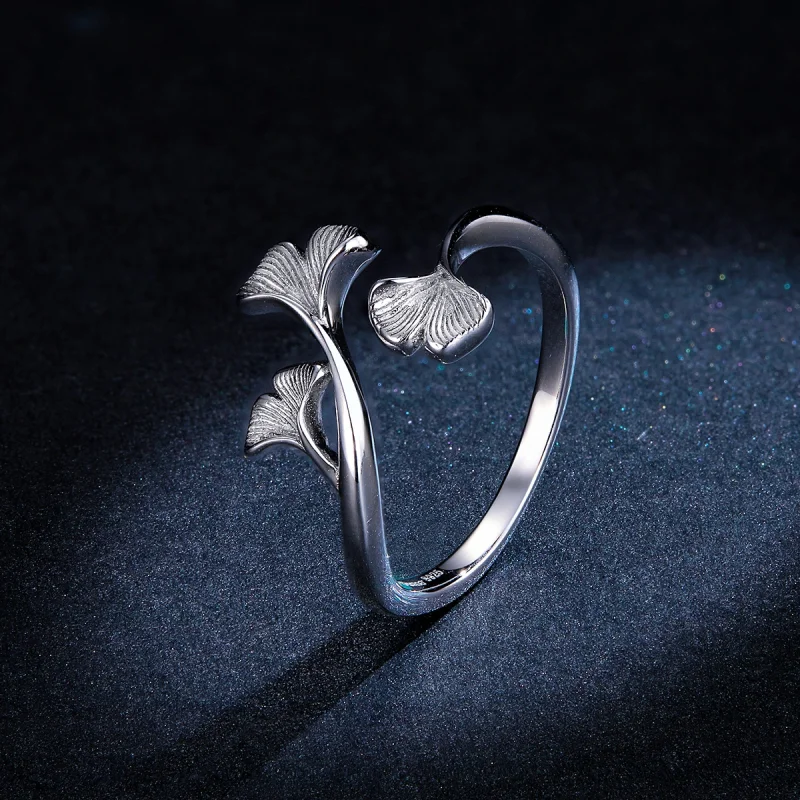 (afbeelding voor) Pandora Style Ginkgo blad Open Ring - BSR097 - Bekijken 8
