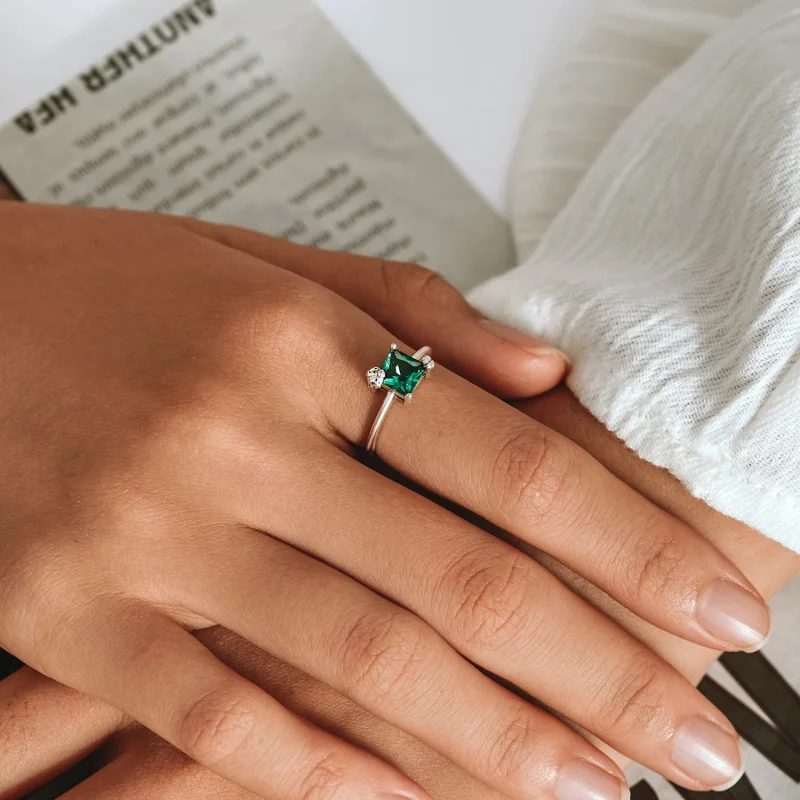 (afbeelding voor) Pandora Style Groen Zirkonium Open Ring - SCR754 - Bekijken 7