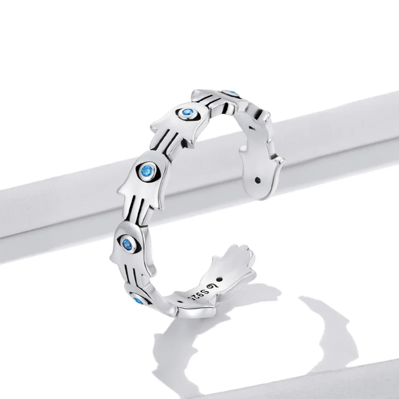 (afbeelding voor) Pandora Style Hand van Fatima Open Ring - BSR237 - Bekijken 2