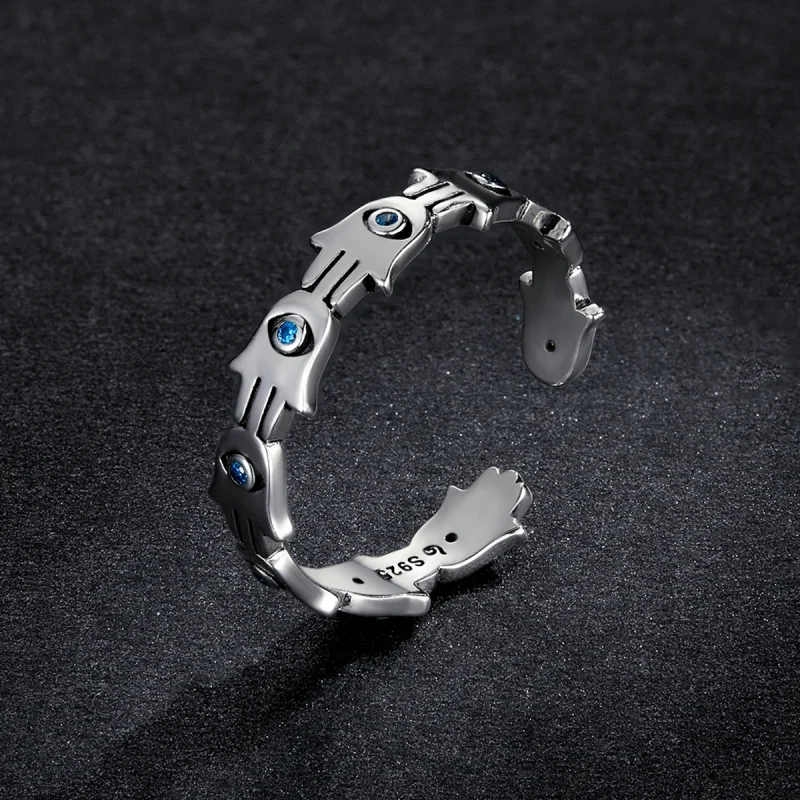 (afbeelding voor) Pandora Style Hand van Fatima Open Ring - BSR237 - Bekijken 5