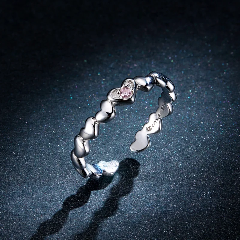 (afbeelding voor) Pandora Style Hart Spiegel Open Ring - BSR100 - Bekijken 5