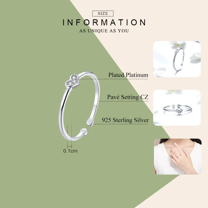 (afbeelding voor) Pandora Style Hart van Lady Open Ring - SCR491 - Bekijken 3