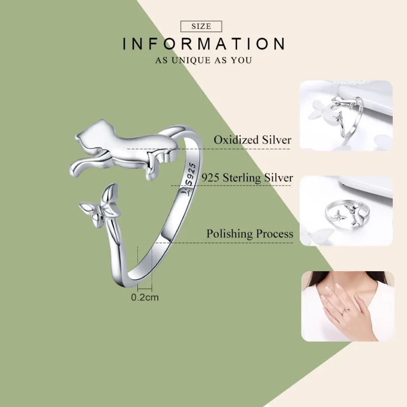 (afbeelding voor) Pandora Style Katten gezelschap Open Ring - SCR443 - Bekijken 3