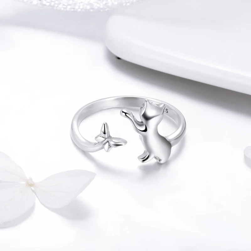 (afbeelding voor) Pandora Style Katten gezelschap Open Ring - SCR443 - Bekijken 6