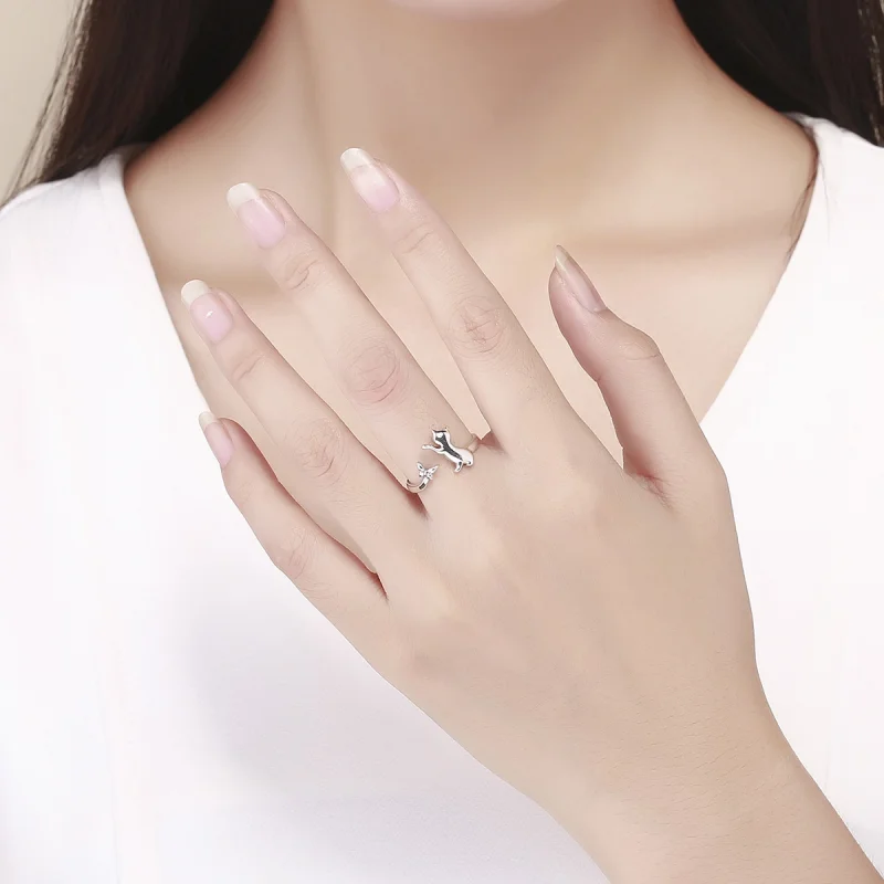 (afbeelding voor) Pandora Style Katten gezelschap Open Ring - SCR443 - Bekijken 7