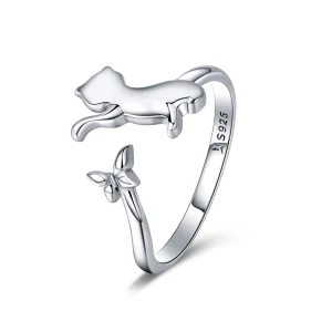 (afbeelding voor) Pandora Style Katten gezelschap Open Ring - SCR443