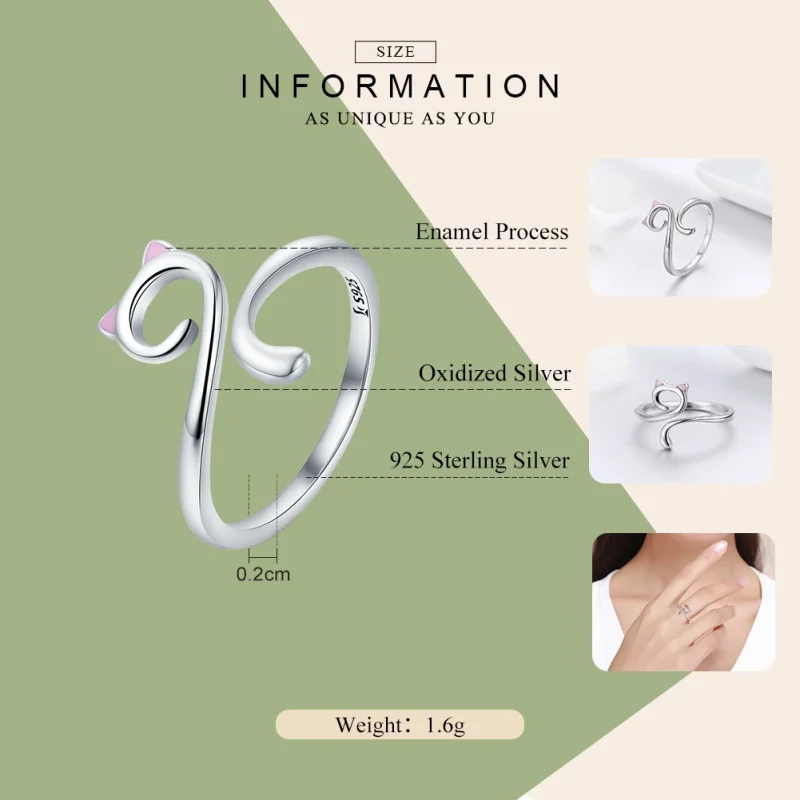 (afbeelding voor) Pandora Style Katten verliefd Open Ring - SCR341 - Bekijken 4