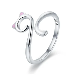 Pandora Style Katten verliefd Open Ring - SCR341 (afbeelding voor) Pandora Style Katten verliefd Open Ring - SCR341