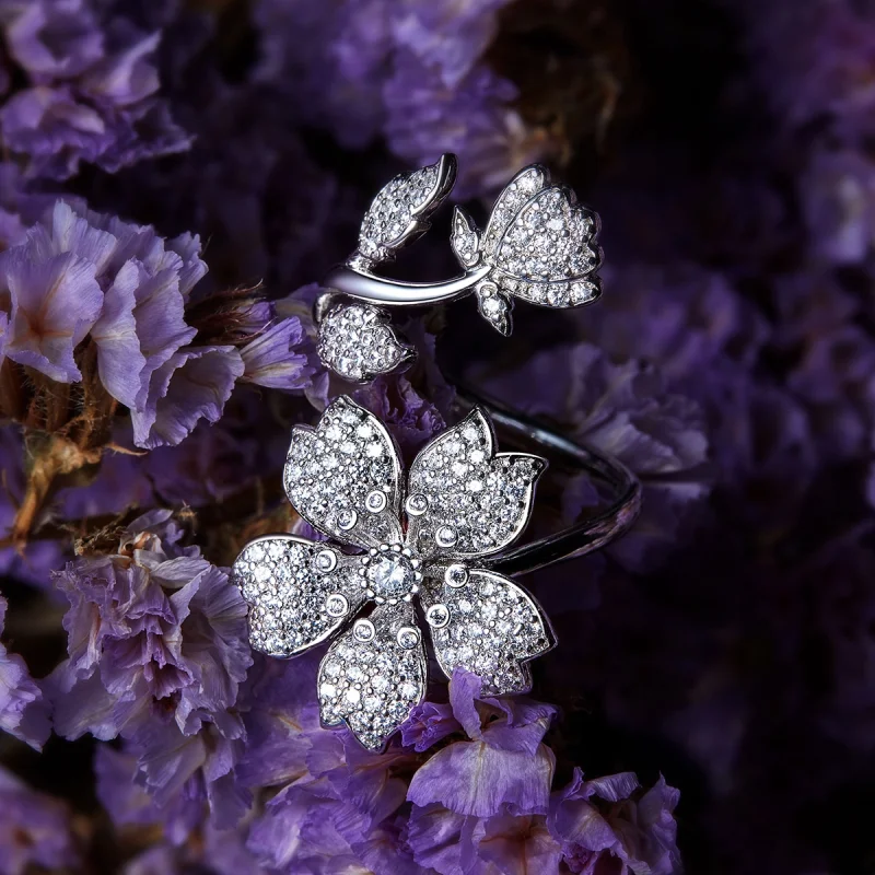 (afbeelding voor) Pandora Style Kersenbloesems Open Ring - BSR076 - Bekijken 2