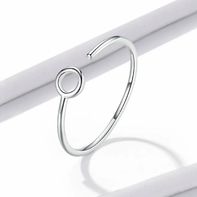 (afbeelding voor) Pandora Style Kleine Cirkel Open Ring - BSR204 - Bekijken 4