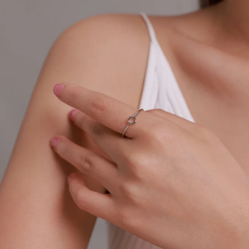 (afbeelding voor) Pandora Style Kleine Cirkel Open Ring - BSR204 - Bekijken 6