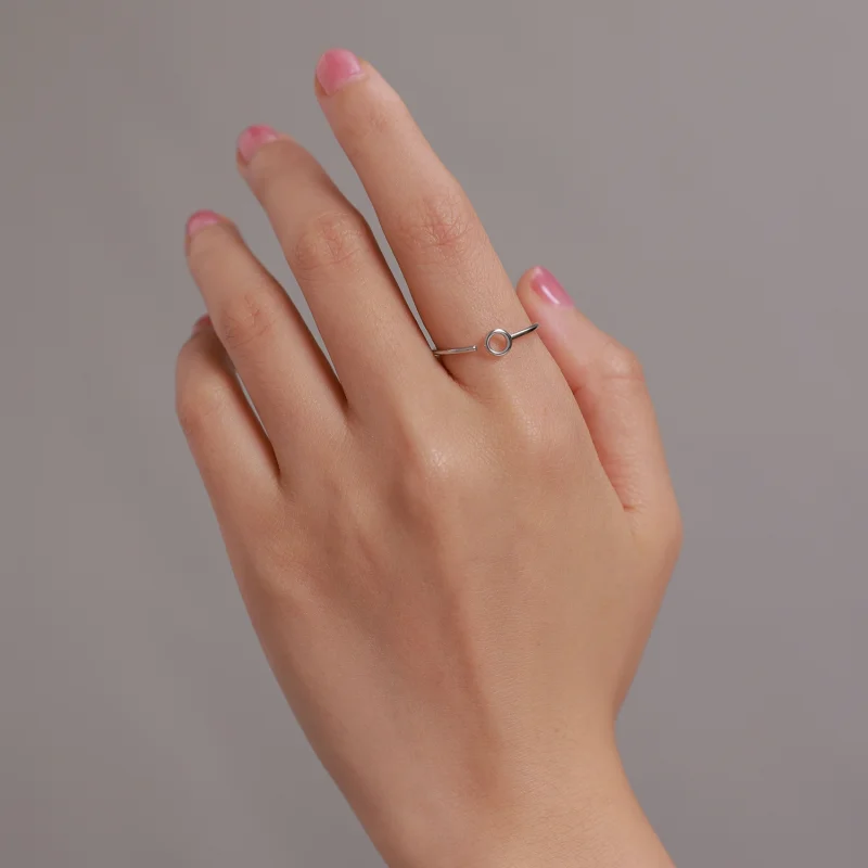 (afbeelding voor) Pandora Style Kleine Cirkel Open Ring - BSR204 - Bekijken 8