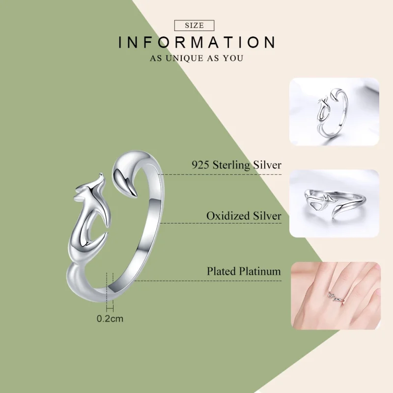 (afbeelding voor) Pandora Style Kleine vos Open Ring - SCR478 - Bekijken 3