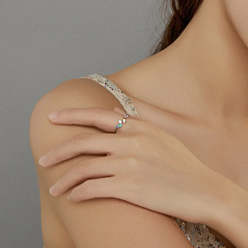 (afbeelding voor) Pandora Style Kleurrijke bubbels Open Ring - BSR149 - Bekijken 7