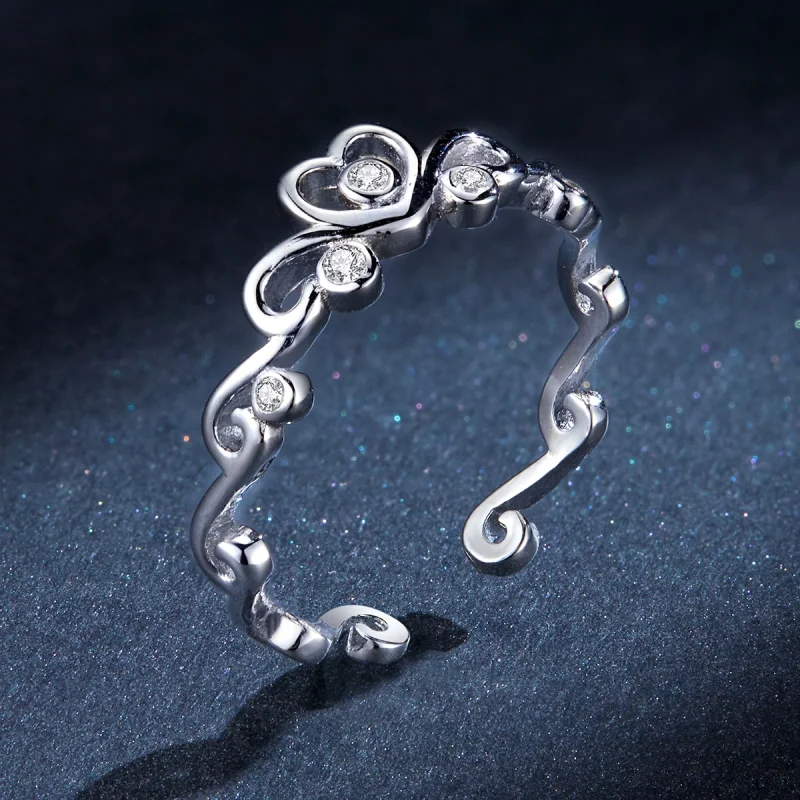 (afbeelding voor) Pandora Style Kroon Zilver Open Ring - BSR105 - Bekijken 5