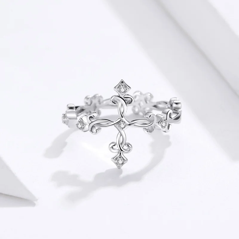 (afbeelding voor) Pandora Style Kruis Open Ring - BSR041 - Bekijken 4