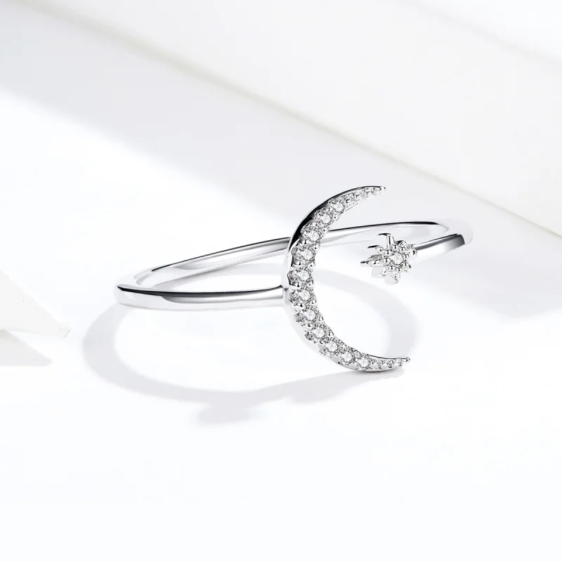 (afbeelding voor) Pandora Style Maan en ster Open Ring - SCR569 - Bekijken 2