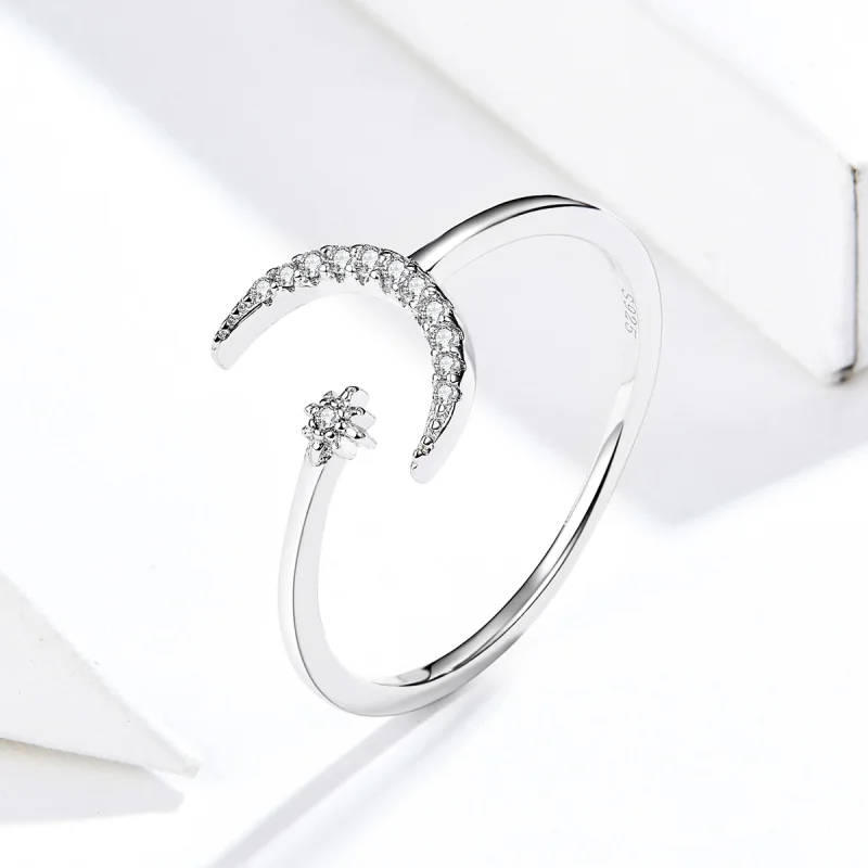 (afbeelding voor) Pandora Style Maan en ster Open Ring - SCR569 - Bekijken 3