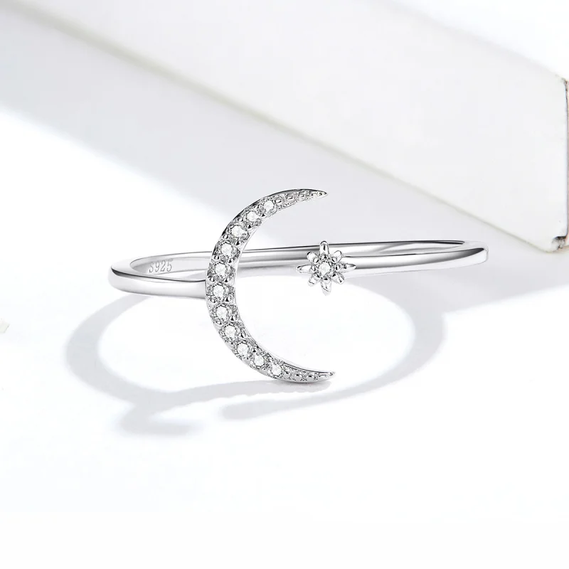 (afbeelding voor) Pandora Style Maan en ster Open Ring - SCR569 - Bekijken 4