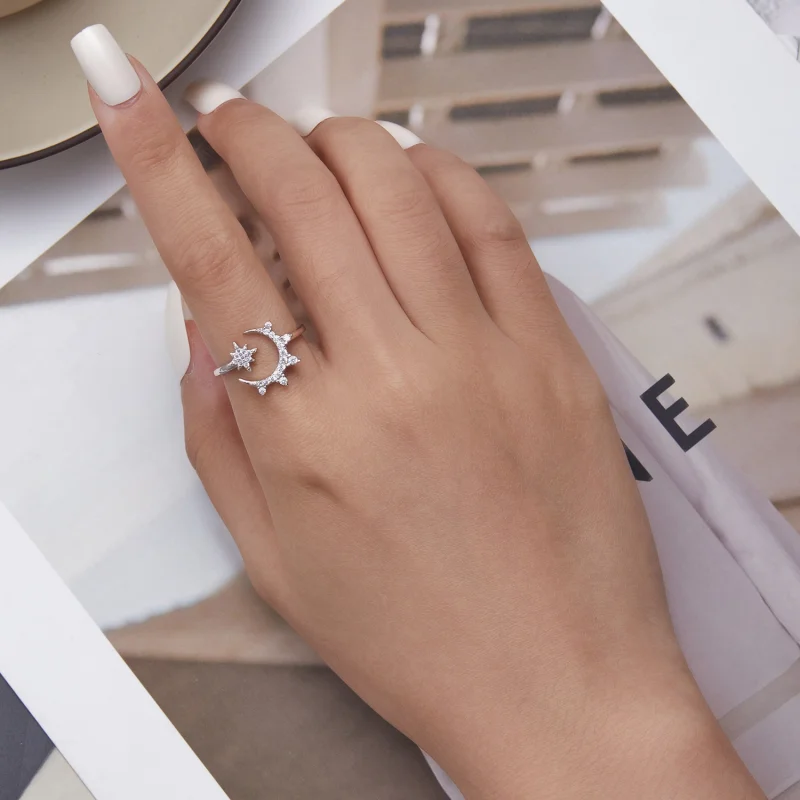 (afbeelding voor) Pandora Style Maan en sterren Open Ring - BSR300 - Bekijken 5