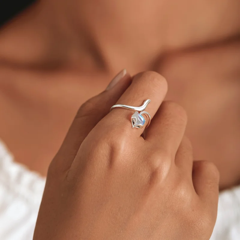 (afbeelding voor) Pandora Style Maansteen Vos Open Ring - SCR756 - Bekijken 6