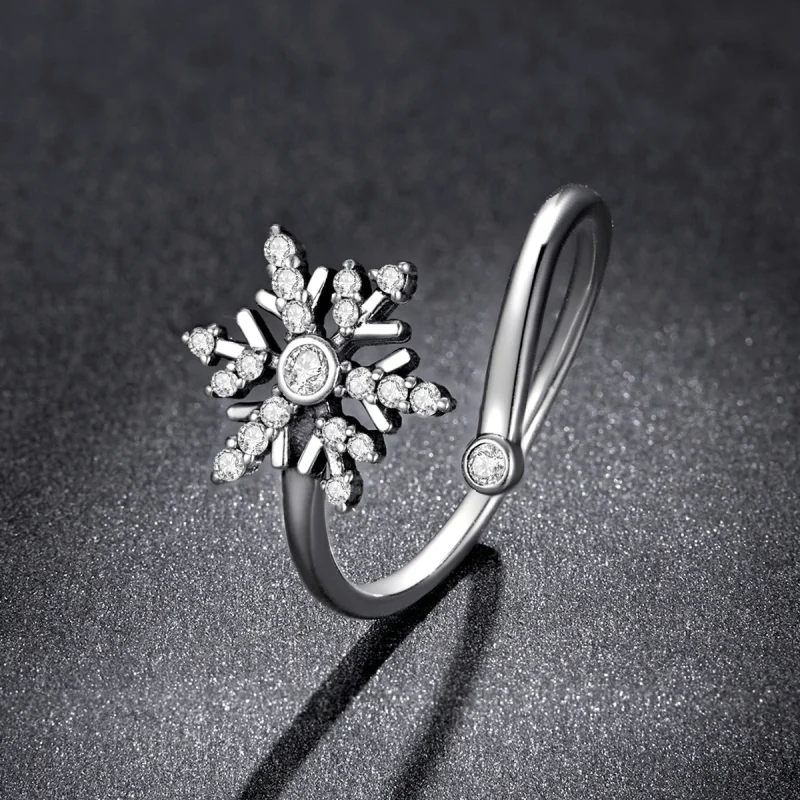 (afbeelding voor) Pandora Style Mooie sneeuwvlokken Open Ring - BSR214 - Bekijken 5