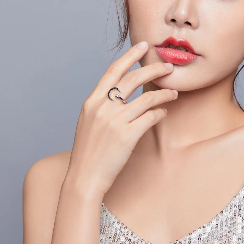 (afbeelding voor) Pandora Style Mysterieuze maan en ster Open Ring - BSR137 - Bekijken 8