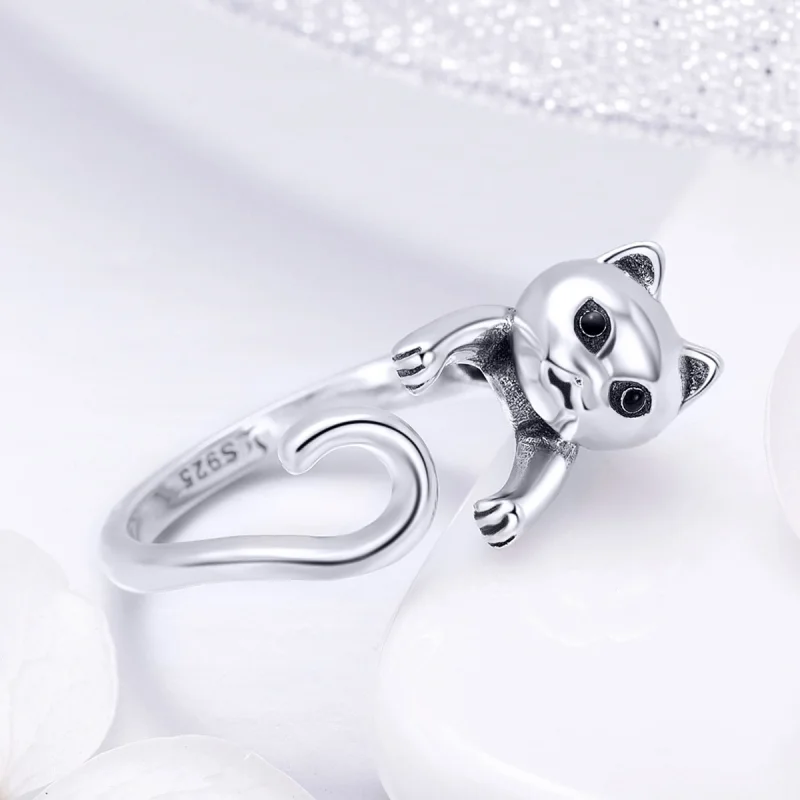 (afbeelding voor) Pandora Style Ondeugende kat Open Ring - SCR409 - Bekijken 6