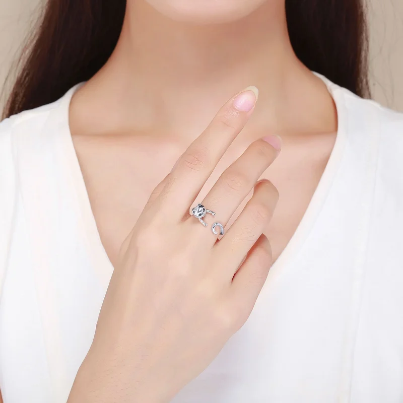 (afbeelding voor) Pandora Style Ondeugende kat Open Ring - SCR409 - Bekijken 7