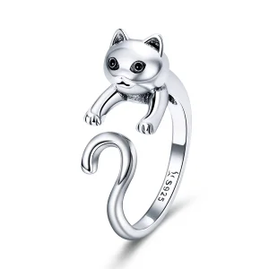 Pandora Style Ondeugende kat Open Ring - SCR409 (afbeelding voor) Pandora Style Ondeugende kat Open Ring - SCR409