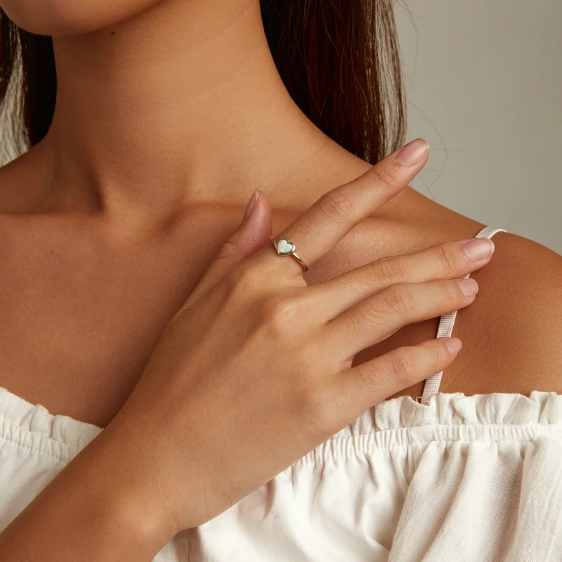 (afbeelding voor) Pandora Style Opaal Liefde Open Ring - BSR234 - Bekijken 8