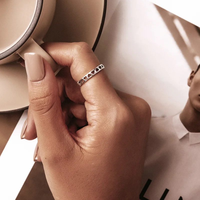 (afbeelding voor) Pandora Style Opengewerkt Hart Open Ring - SCR765 - Bekijken 7