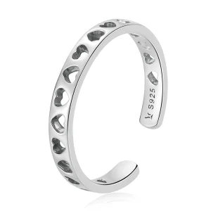 (afbeelding voor) Pandora Style Opengewerkt Hart Open Ring - SCR765